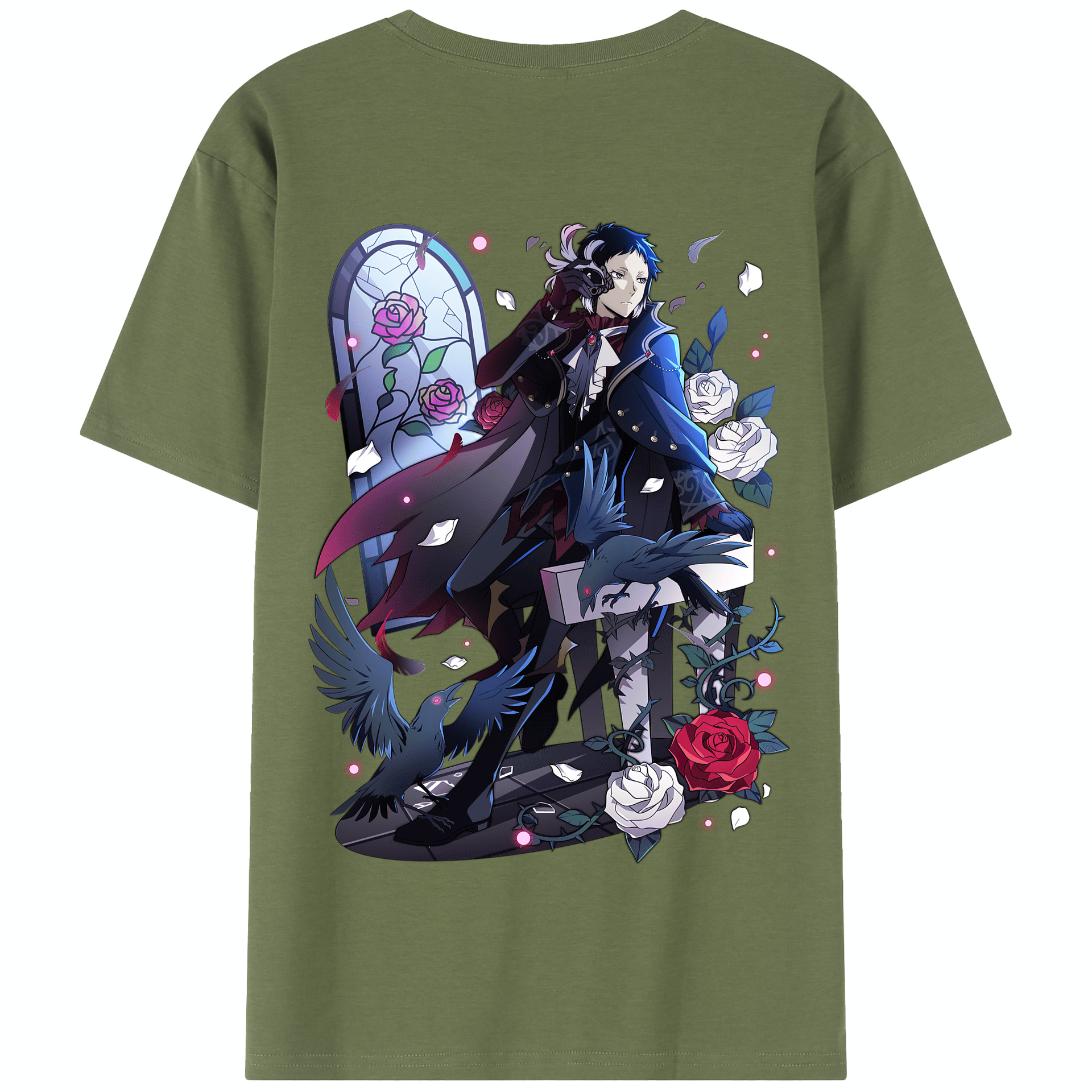 （画像用） 文豪ストレイドッグス Bungo Stray Dogs 綿100％半袖Tシャツ（背面プリント）